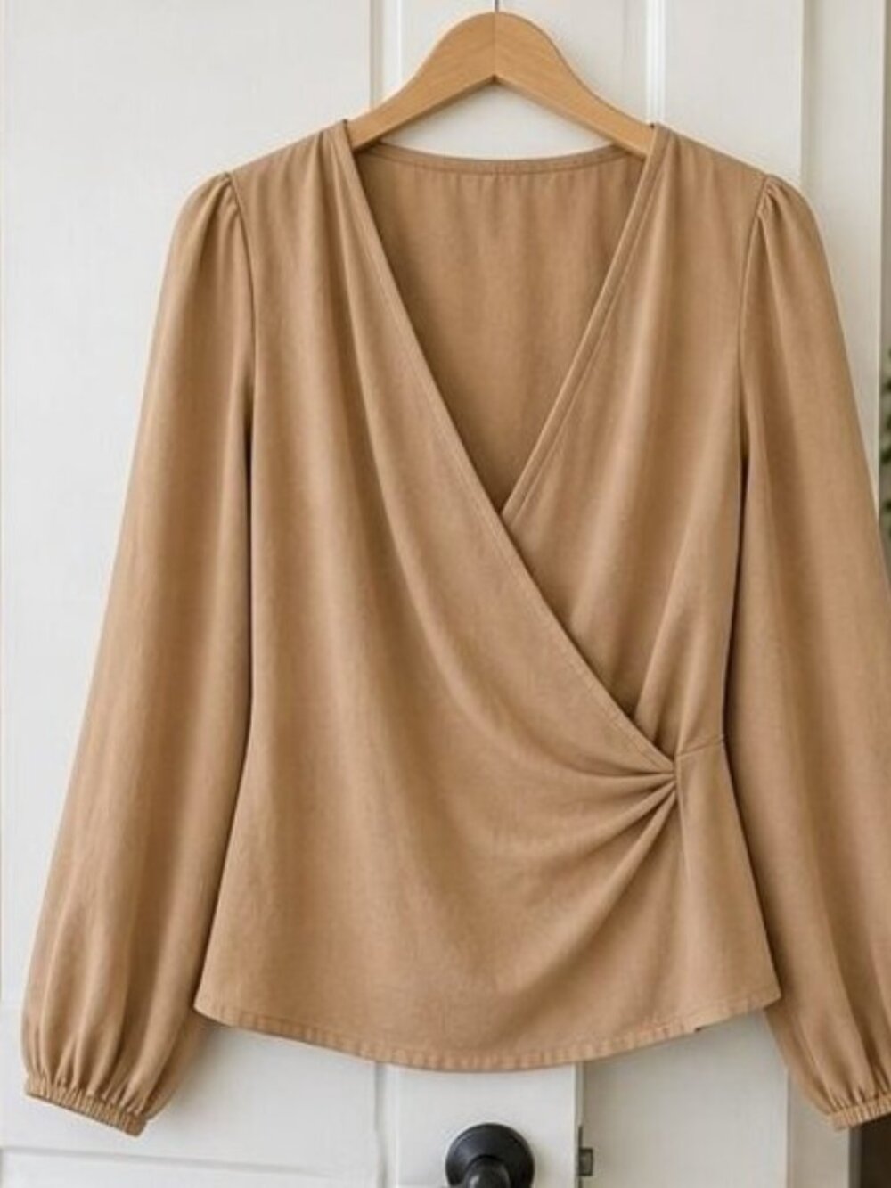 Camel Wrap Blouse